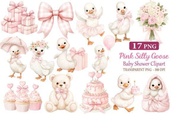 Download Pink Silly Goose Baby Shower Clipart - Premium Resources